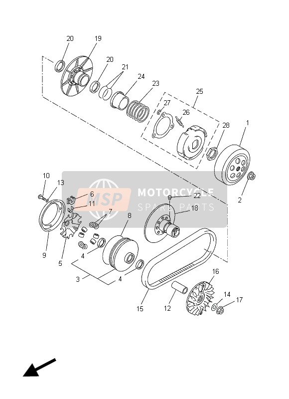 Yamaha YP250RA X-MAX 2012 Embrague para un 2012 Yamaha YP250RA X-MAX